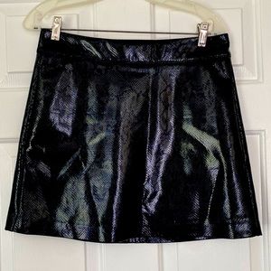 Black/dark green snake skin mini skirt